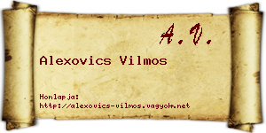Alexovics Vilmos névjegykártya
